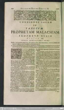Conciones Sacrae In Sanctum Prophetam Malachiam