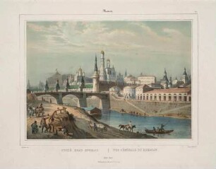 Stadtansicht von Moskau in Russland: der Kreml von Südosten über die Moskwa