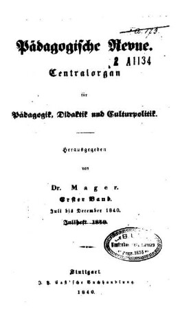 1: Pädagogische Revue - 1.1840