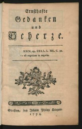 Ernsthafte Gedanken und Scherze