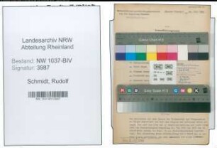 Entnazifizierung Rudolf Schmidt , geb. 14.06.1910 (Autoelektriker)