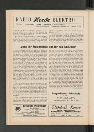 Alarm für Siemershöhe und für das Raakmoor