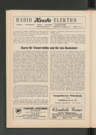 Alarm für Siemershöhe und für das Raakmoor