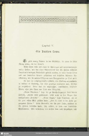 Capitel V. Sir Hudson Lowe