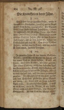 Die Kranckheiten derer Zähne. §. 1117. - §. 1134.