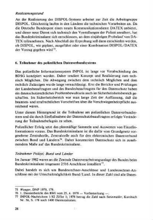 6. Teilnehmer des polizeilichen Datenverbundsystems