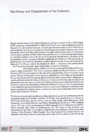 The History and Characteristics of the Collection