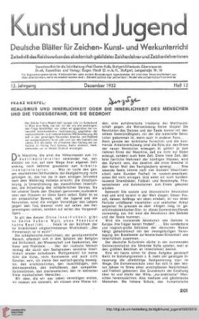 N.F. 12.1932: Realismus und Innerlichkeit oder die Innerlichkeit des Menschen und die Todesgefahr, die sie bedroht