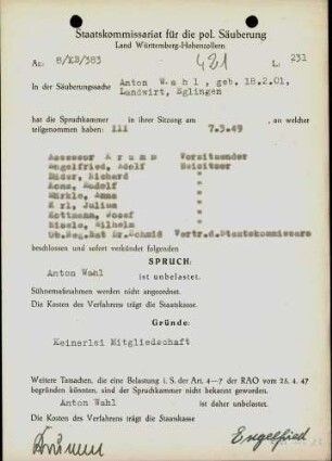 Wahl, Anton