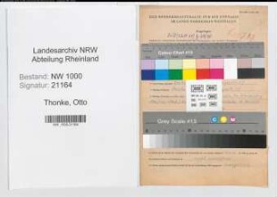 Entnazifizierung Otto Thonke, geb. 04.03.1908 (Bahnangest.)