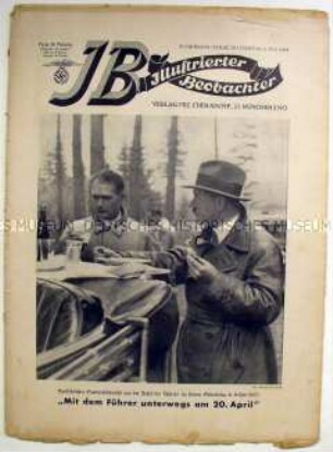 Wochenzeitschrift der NSDAP "Illustrierter Beobachter" mit einem Bildbericht über eine Reise Hitlers durch Norddeutschland