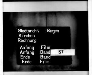 Kirchenrechnung der Stadt Siegen der Kirchmeister Johan Irle und Johan Solbach