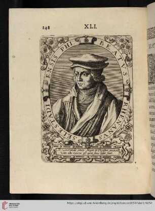 XLI. Beatus Rhenanus