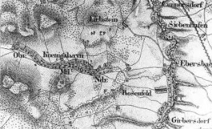 Königshain. Topographische Karte vom Preußischen Staate, Bl. 266 Görlitz, aufgen. 1815, grav. 1827, Nachträge 1866