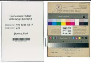 Entnazifizierung Karl Skworz , geb. 13.06.1920 (Kaufmann)