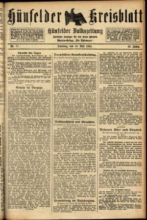 Ausgabe vom Dienstag, den 13. Mai 1924.