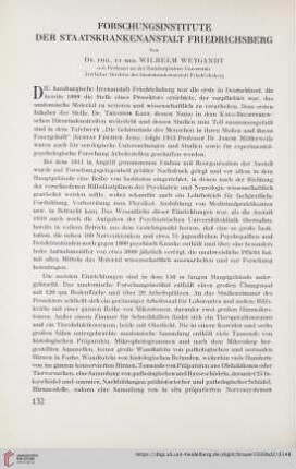 Forschungsinstitute der Staatskrankenanstalt Friedrichsberg
