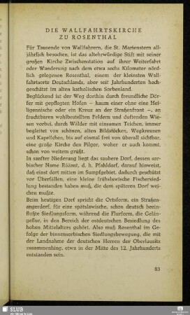 Die Wallfahrtskirche zu Rosenthal