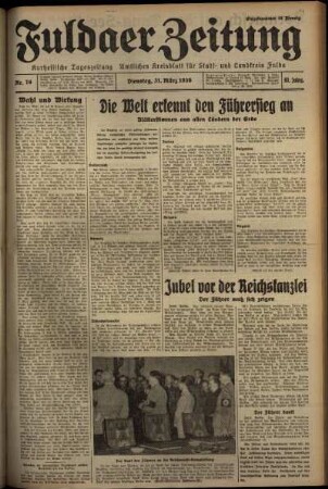 Ausgabe vom Dienstag, den 31. März 1936.