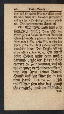 VIII. Gottes Straffe und vielfältiges Unglück ...