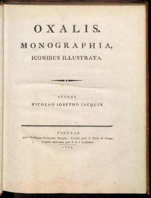 Oxalis : Monographia, Iconibus Illustrata