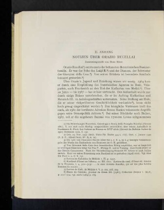 II. Notizen über Orazio Rucellai