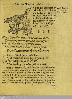 XCIII. Turdus
