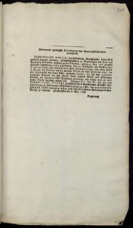 Anderweite gnädigste Verordnung das Garbenseilschneiden betreffend : Zweybrücken den 2. Nov. 1769.