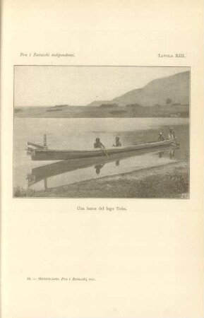 Tavola XIII. Una barca del lago Toba