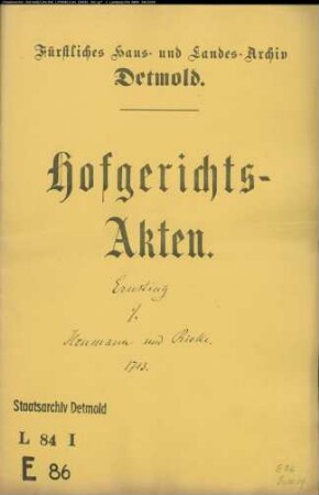Ernsting, Joh. Henrich zu Hagen gegen Heumann und Riecke zu Hagen - Schuldforderung