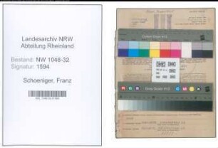 Entnazifizierung Franz Schoeniger , geb. 04.10.1904 (Beamter)