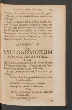 Articulus XI. De Syllogismorum Compositorum Natura.
