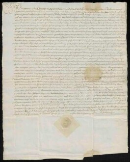 Gesiegelte Gewaltbriefe der Städte und Ämter Marbach, Brackenheim, Bottwar, Besigheim, Güglingen, Weinsberg, Neuenstadt, Beilstein und Lauffen gegenüber dem Deutschmeister Walther von Cronberg aus den erlittenen Schädigungen
