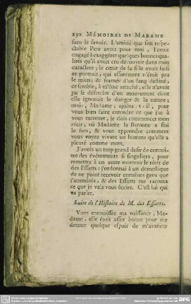 Suite de l´Histoire de M. des Essarts