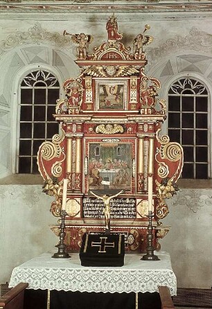 Kunstgewerbe Altarskulptur Tafelmalerei (Kunstwerk)