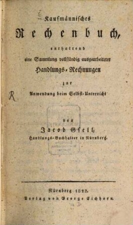 Kaufmännisches Rechenbuch