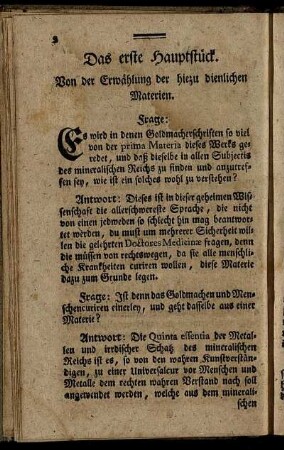 Das erste Hauptstück. Von der Erwählung der hierzu dienlichen Materien
