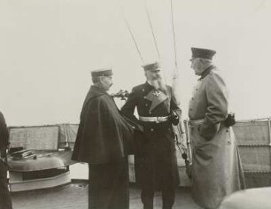 Großadmiral Tirpitz, Generalstabschef Moltke und Kaiser Wilhelm II.