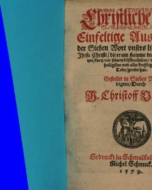 Christliche auslegung der sieben Wort Jesu Christi