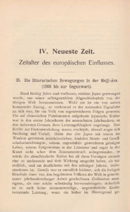 IV. Neueste Zeit. Zeitalter des europäischen Einflusses