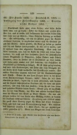 Die Hanse 1250. - Friedrich II. 1215. - Untergang der Hohenstaufen 1268. - Sicilianische Vesper 1282