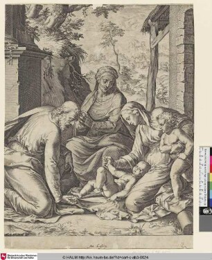 [Die heilige Familie mit Anna und Johannes; The Holy Family with St. Anne and St. John the Infant]