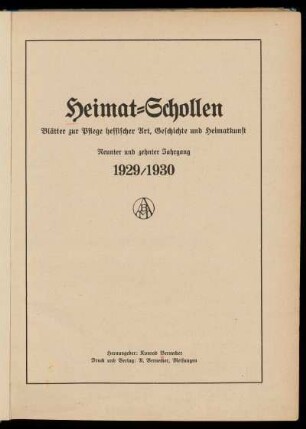 Heimat-Schollen 1929/1930