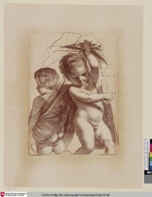 [Deux enfants dos á dos; Zwei Kinder, Rücken an Rücken]