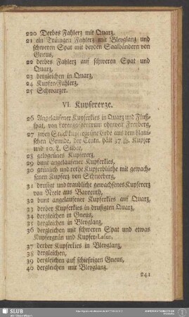 VI. Kupfererze