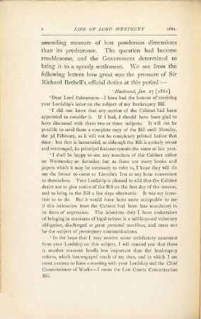 The life of Richard Lord Westbury, formerly Lord High Chancellor with selections from his correspondence, 2
