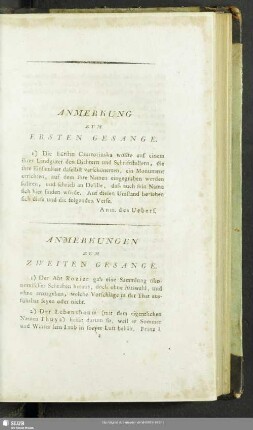 Anmerkungen zum Zweiten Gesange