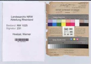 Entnazifizierung Werner Hoelzel , geb. 07.12.1905 (Ingenieur)