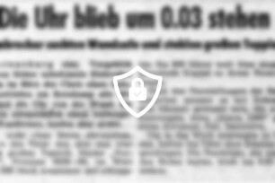 Die Uhr blieb um 0.03 stehen