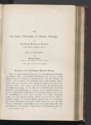 VIII. On Some Principles of Seismic Geology